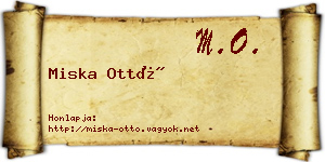 Miska Ottó névjegykártya
